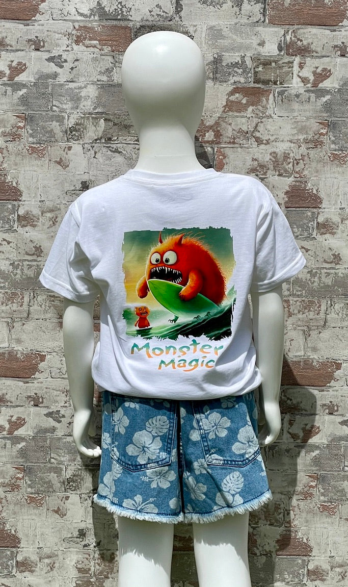 Kids Orange Monster Tee