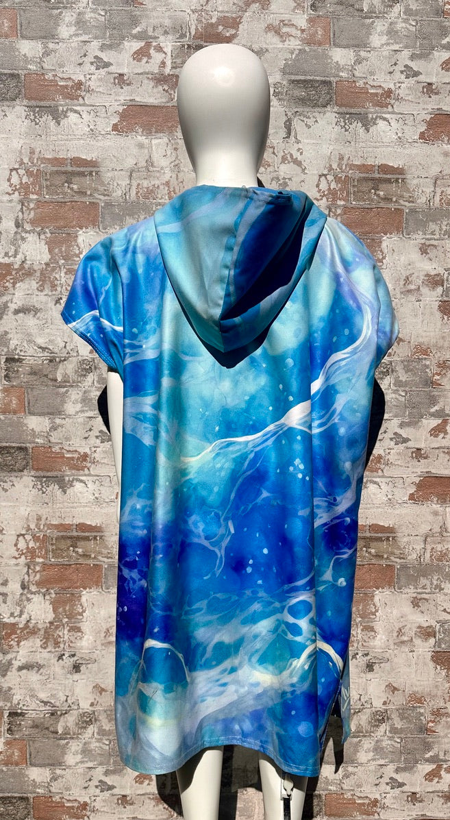 Blue Swirl Poncho Towel