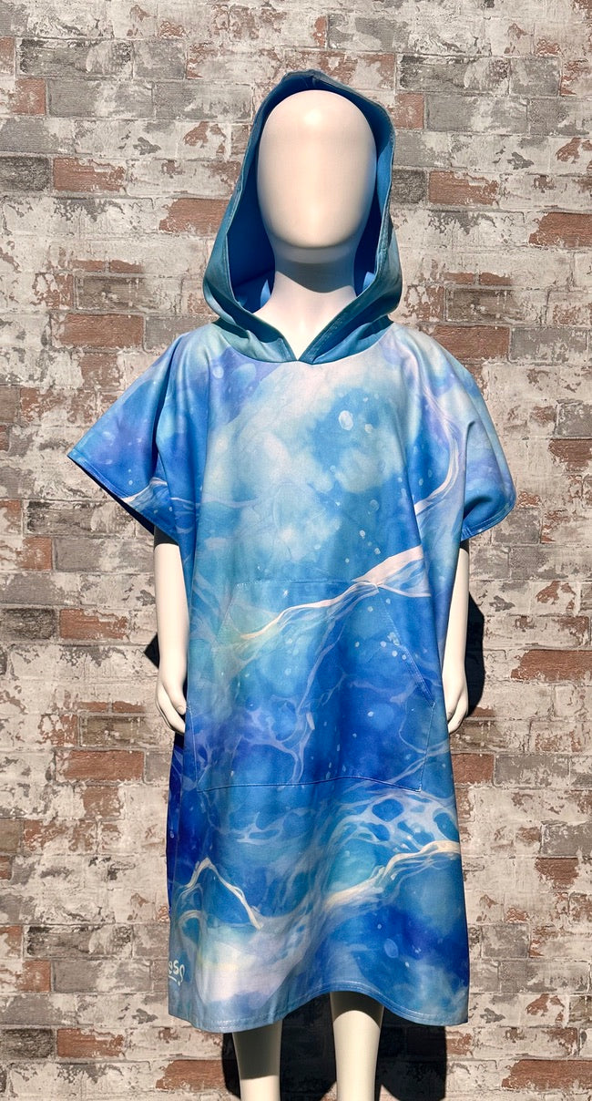 Blue Swirl Poncho Towel