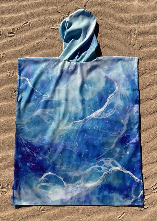 Blue Swirl Poncho Towel