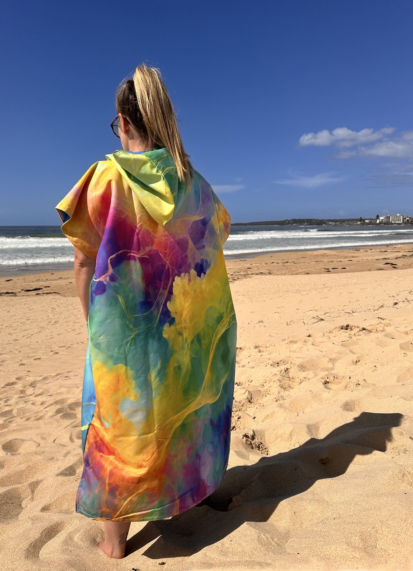 Bright Swirl Poncho Towel