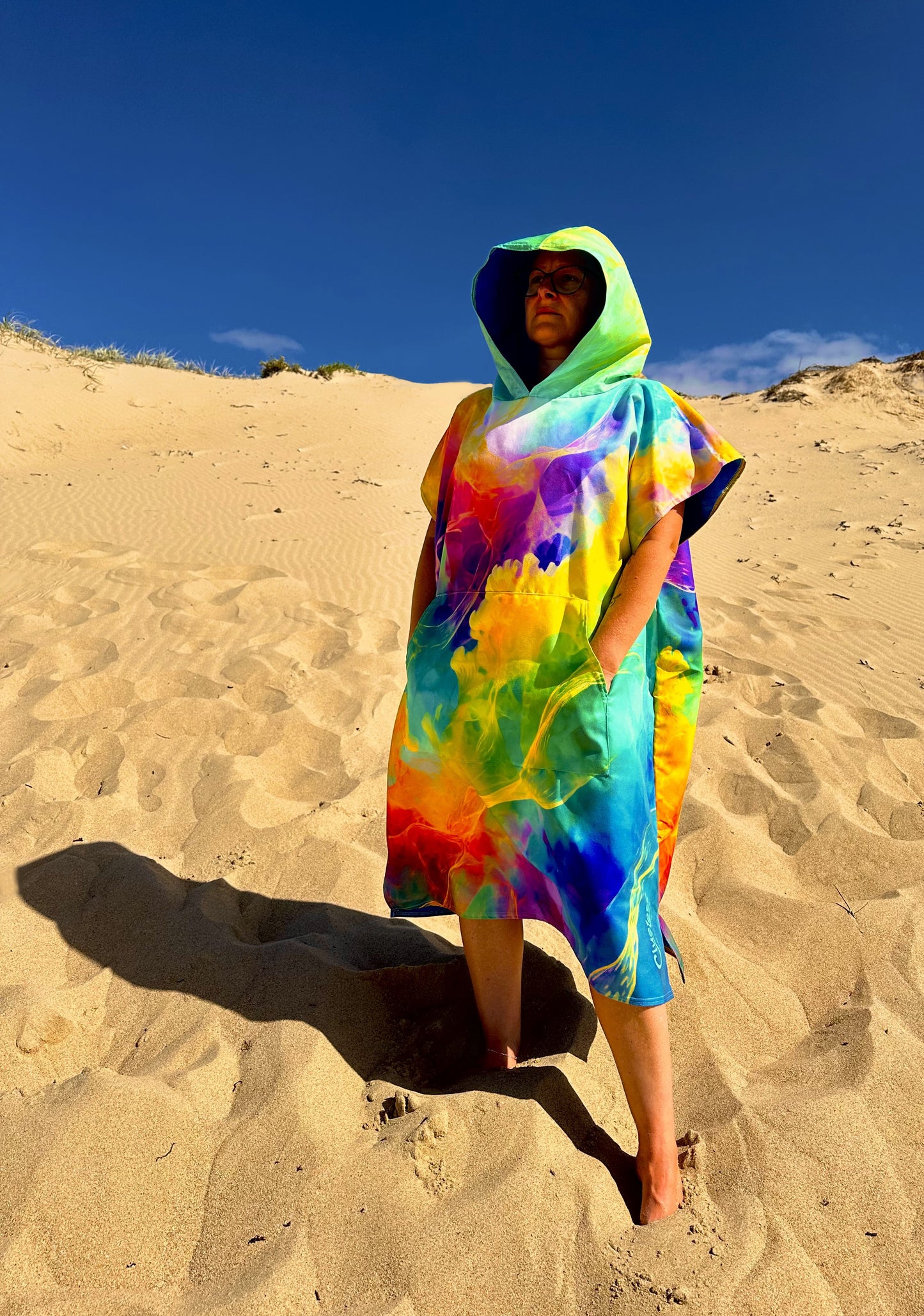 Bright Swirl Poncho Towel