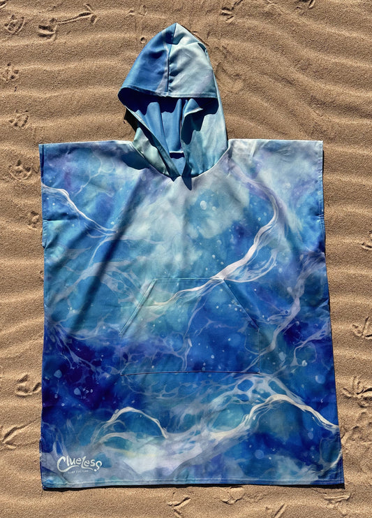 Blue Swirl Poncho Towel