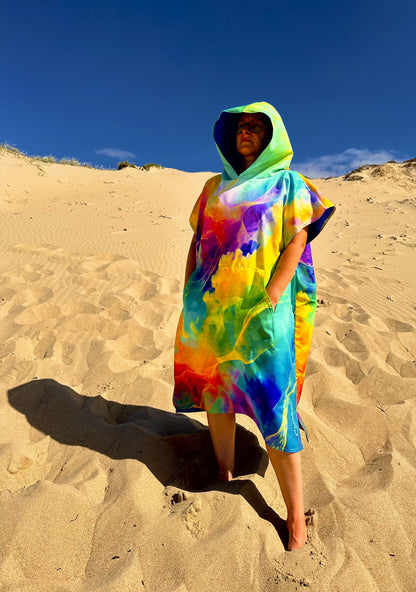 Bright Swirl Poncho Towel